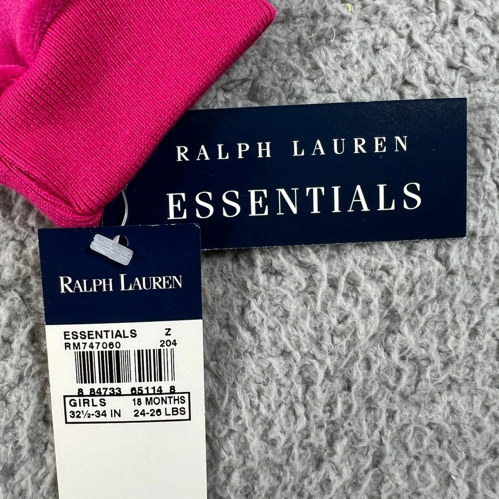 Ralph Lauren‎ Tracksuit Girls 18M Pink Velour Zip Hoodie and Pants Set Vintage